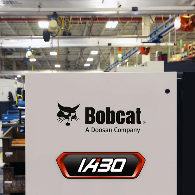 Decals on a Bobcat IA30 Air Compressor 