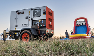 A Bobcat Generator Is Used to Power a Bounce House for Rexco Equipment, Inc. in Cedar Rapids, IA 