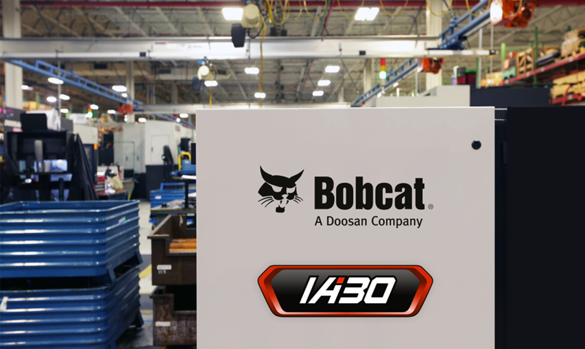 Decals on a Bobcat IA30 Air Compressor 