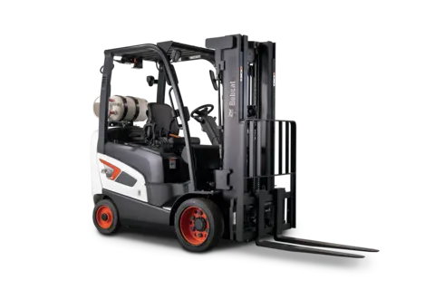 A Bobcat GC18S-9 Forklift for Lift Truck Sales & Service Inc. in Joplin, MO Against a White Background